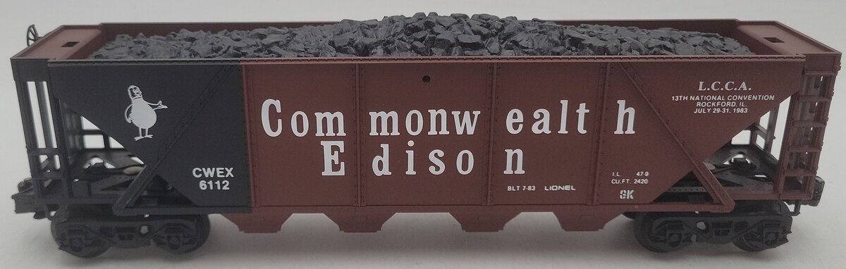 Lionel 6-6112 O Gauge LCCA Commonwealth Edison Hopper Car LN/Box