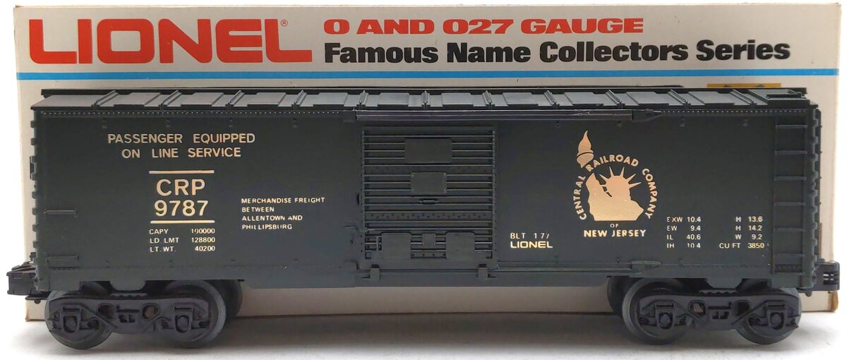 Lionel 6-9787 O Gauge Central of New Jersey Box Car LN/Box