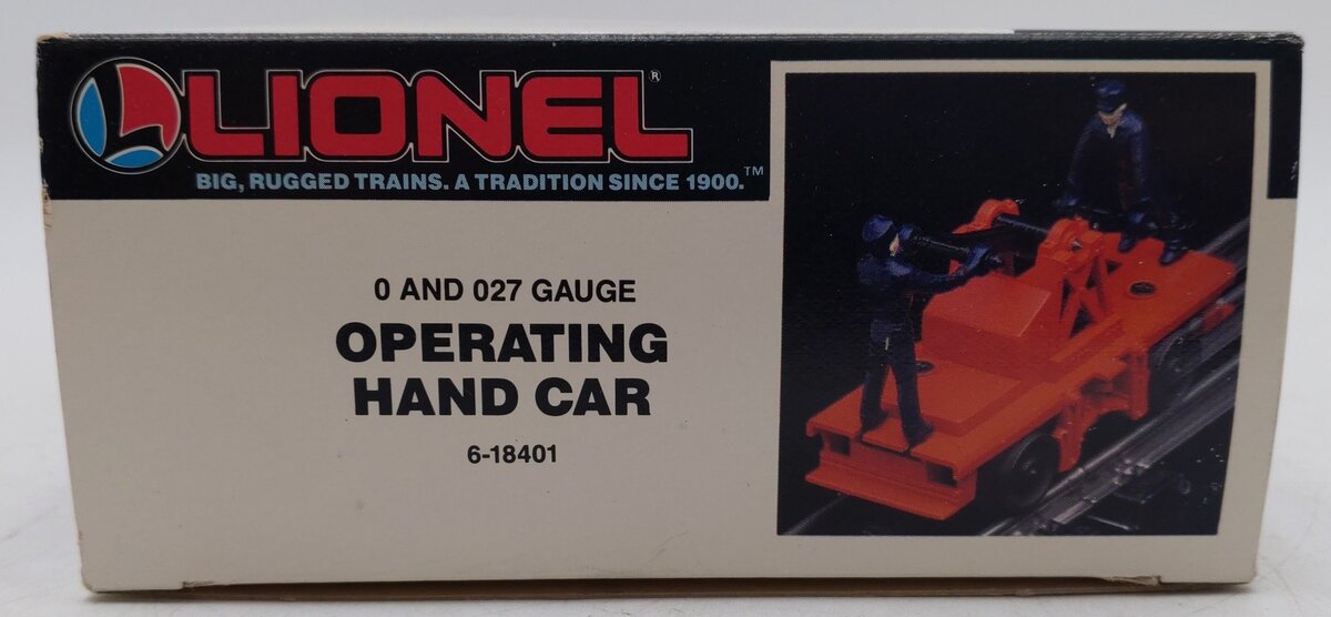 Lionel 6-18401 O Gauge Operating Workmen Hand Car EX/Box