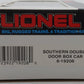 Lionel 6-19208 O Gauge Southern Double Door Boxcar EX/Box