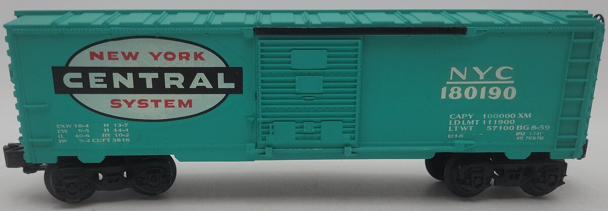 Lionel O Gauge Custom Painted New York Central Boxcar #180190/Box