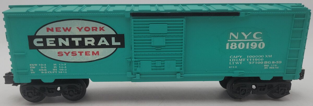 Lionel O Gauge Custom Painted New York Central Boxcar #180190/Box