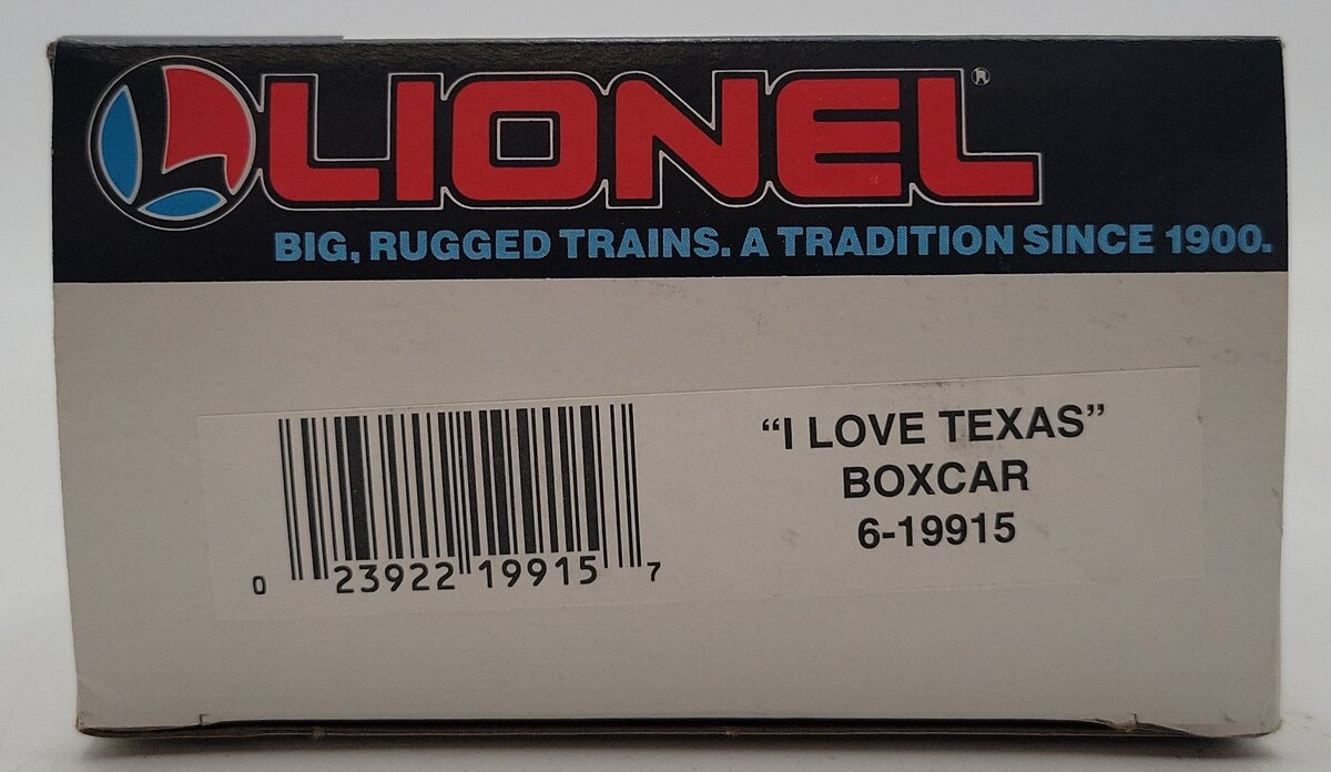 Lionel 6-19915 O Gauge I Love Texas Boxcar