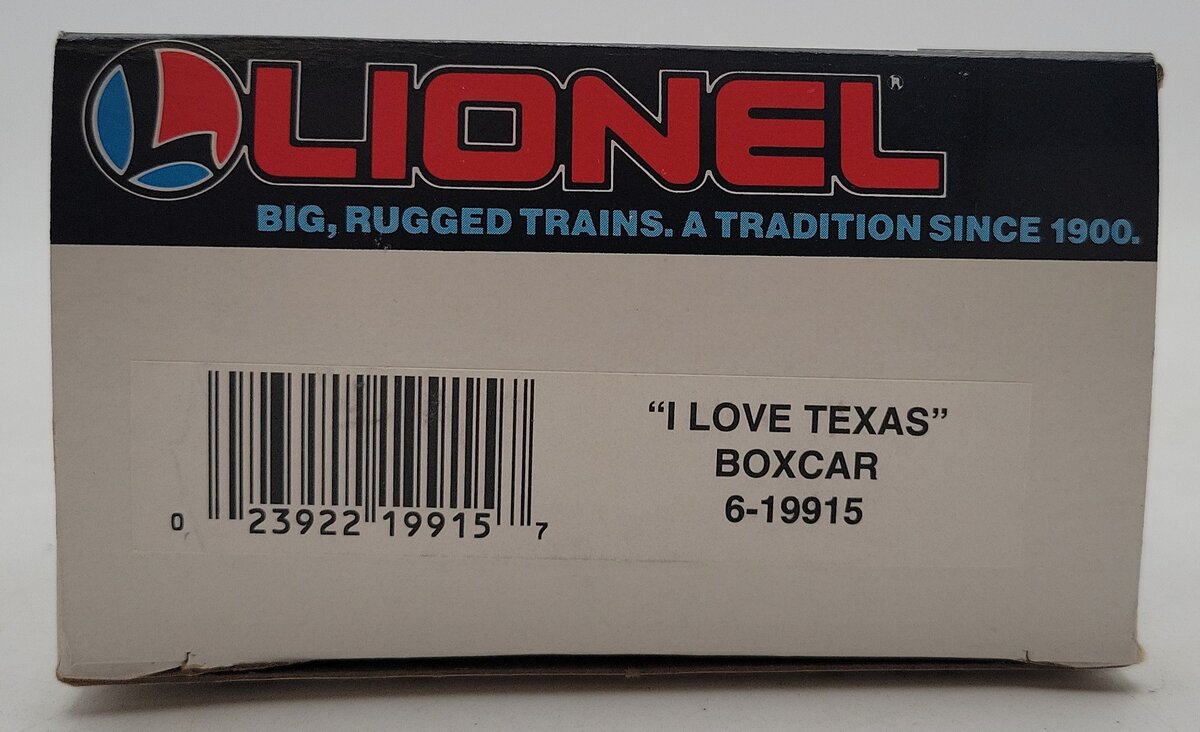 Lionel 6-19915 O Gauge I Love Texas Boxcar