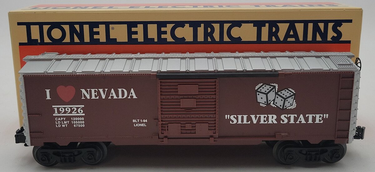 Lionel 6-19926 O Gauge I Love Nevada Boxcar NIB