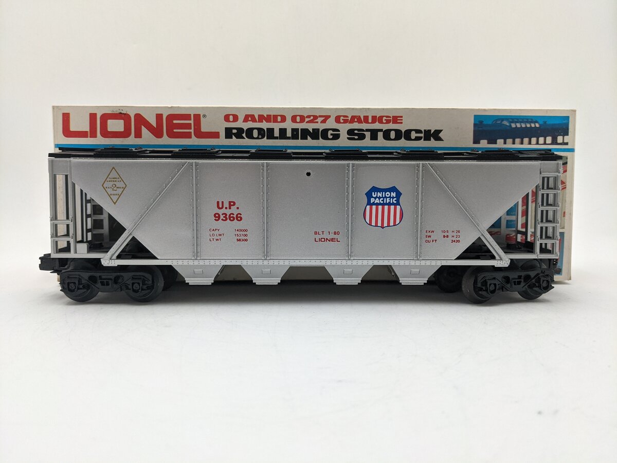 Lionel 6-9366 O Gauge Union Pacific Covered 4-Bay Hopper #9366 EX/Box