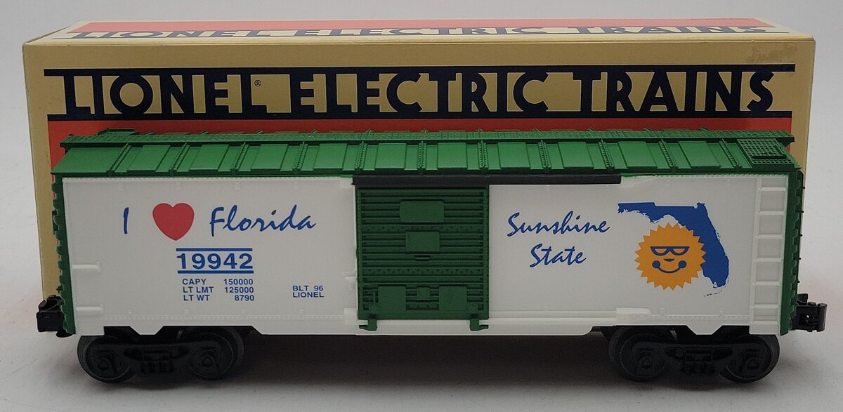 Lionel 6-19942 O Gauge I Love Florida Boxcar NIB