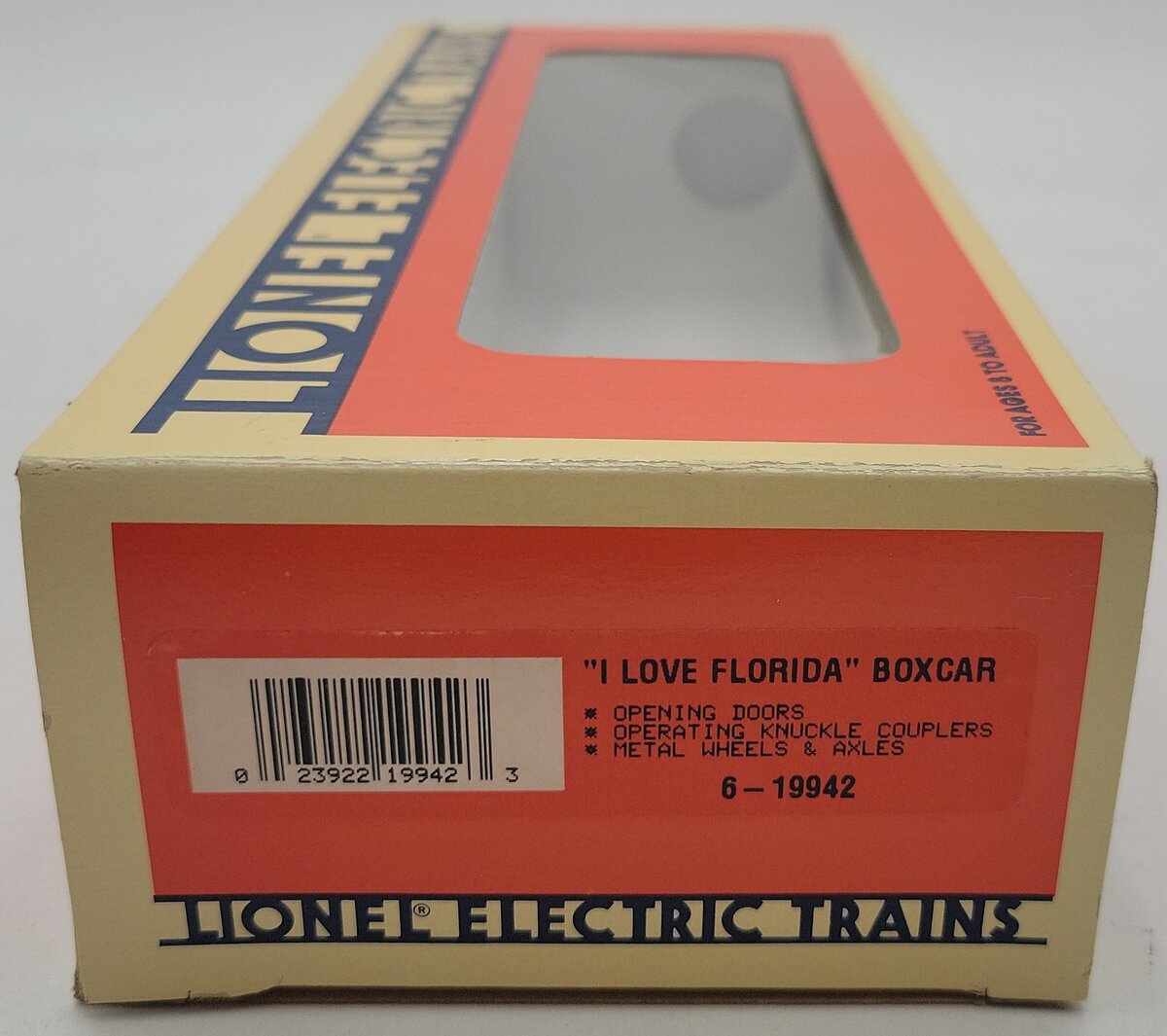 Lionel 6-19942 O Gauge I Love Florida Boxcar NIB