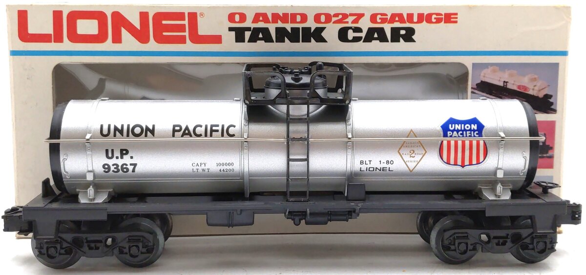 Lionel 6-9367 O Gauge Union Pacific Single Dome Tank Car #9367 EX/Box