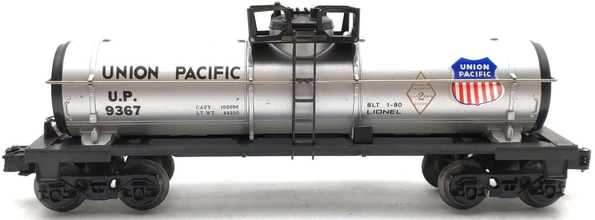Lionel 6-9367 O Gauge Union Pacific Single Dome Tank Car #9367 EX/Box
