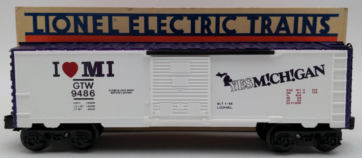 Lionel 6-9486 O Gauge I Love Michigan Boxcar #9486 LN/Box