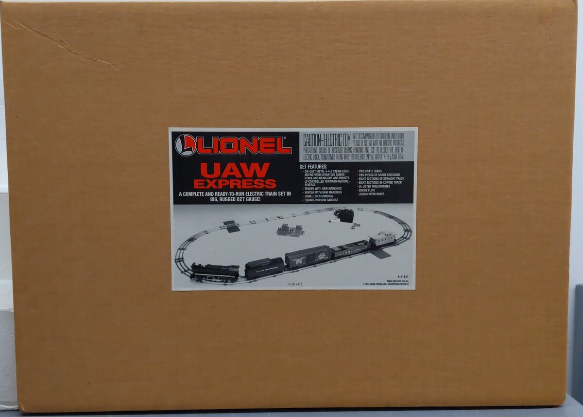 Lionel 6-11811 O Gauge UAW Express Steam Freight Train Set LN/Box