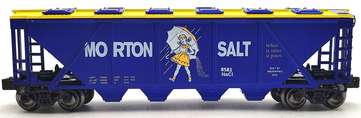 Menards 279-3871 O Gauge Morton Salt Covered Hopper Car #8581 LN/Box