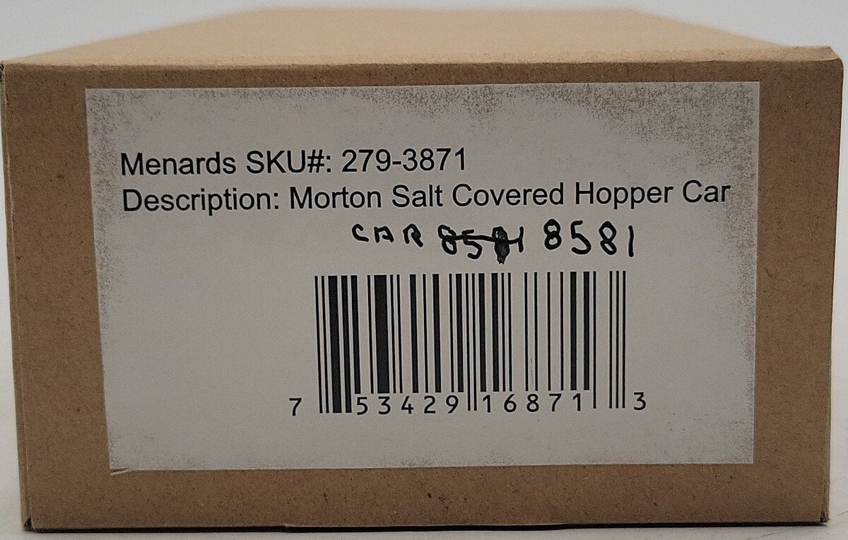 Menards 279-3871 O Gauge Morton Salt Covered Hopper Car #8581 LN/Box