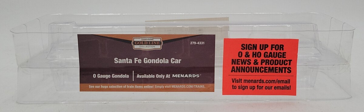 Menards 279-4331 O Gauge Santa Fe Gondola Car #2761 NIB