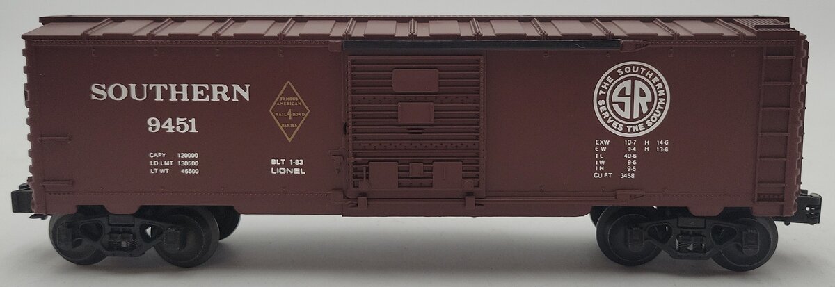 Lionel 6-9451 O Gauge Southern Railway "Famous American Railroad" Boxcar #9451 LN/Box