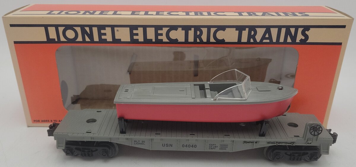 Lionel 6-16939 O Gauge United States Navy Flatcar w/ Boat #04040 EX/Box