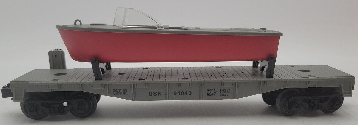 Lionel 6-16939 O Gauge United States Navy Flatcar w/ Boat #04040 EX/Box