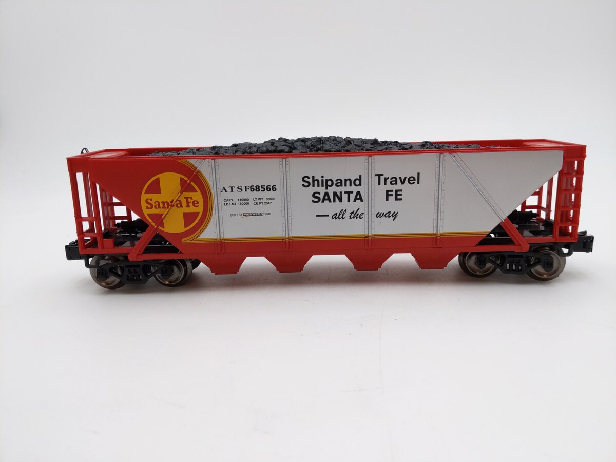 Menards 279-3048 O Gauge Santa Fe 4-Bay Hopper Car LN
