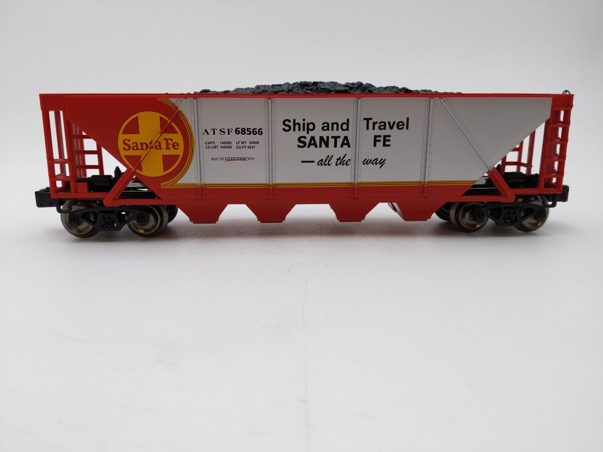 Menards 279-3048 O Gauge Santa Fe 4-Bay Hopper Car LN
