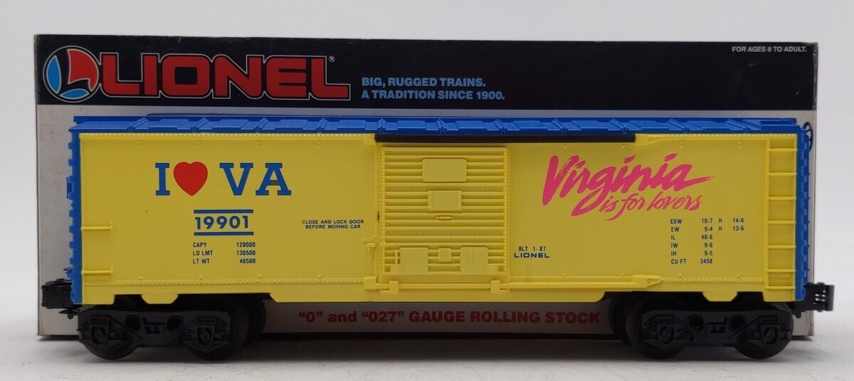 Lionel 6-19901 O Gauge I Love Virginia Boxcar NIB