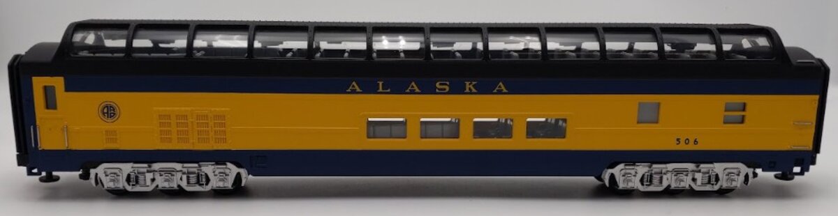 MTH 20-6718 O Gauge Alaska Railroad Full Vista Dome Car #506 NIB