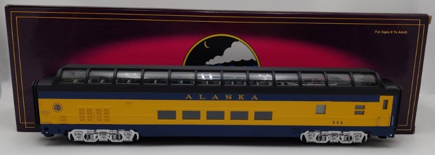 MTH 20-6718 O Gauge Alaska Railroad Full Vista Dome Car #506 NIB