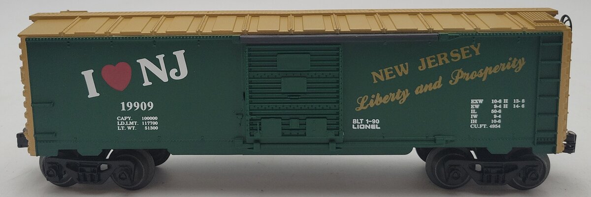 Lionel 6-19909 O Gauge I Love New Jersey Boxcar NIB