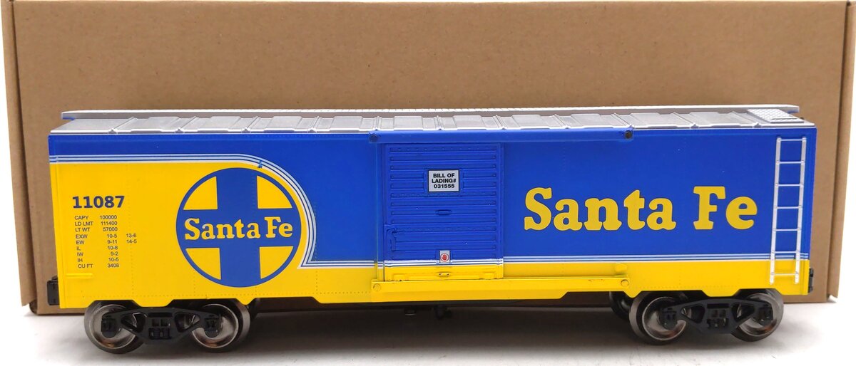 Menards 279-4250 O Gauge Santa Fe Blue Boxcar #11087 LN/Box