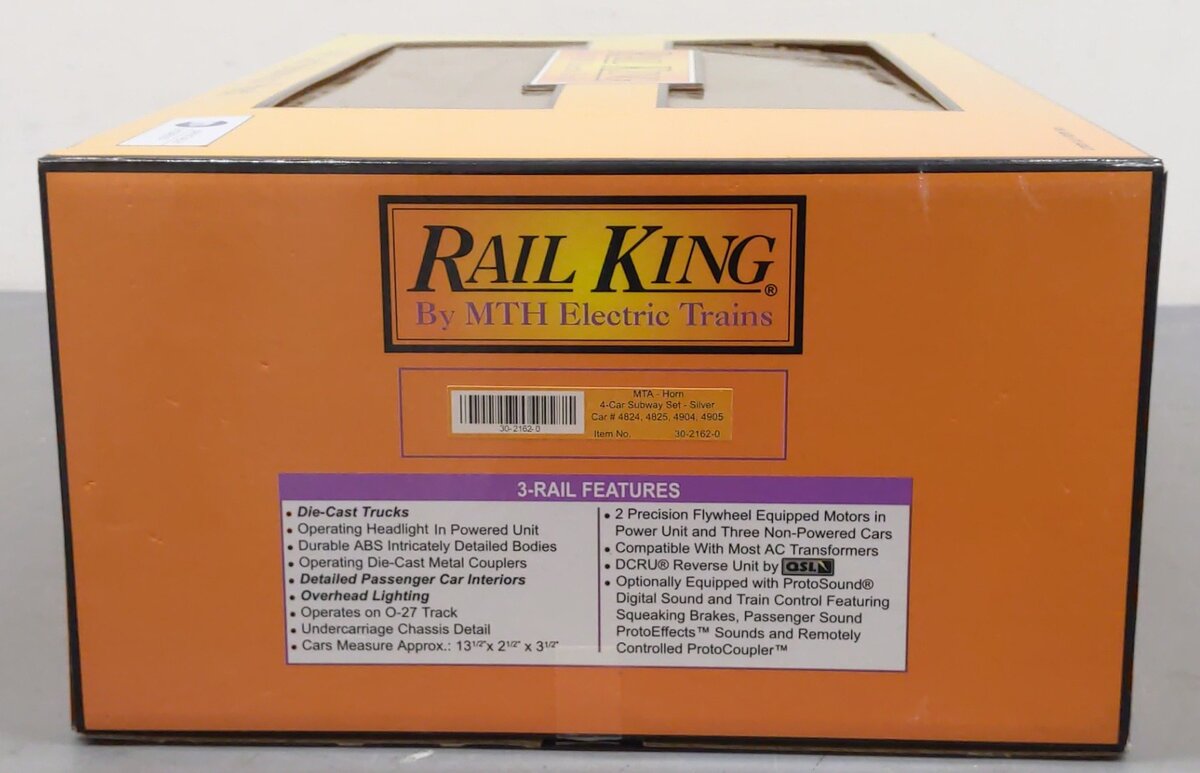 MTH 30-2162-1 O MTA R-42 Silver Subway Set with Proto w/PS1 (Set of 4) EX/Box