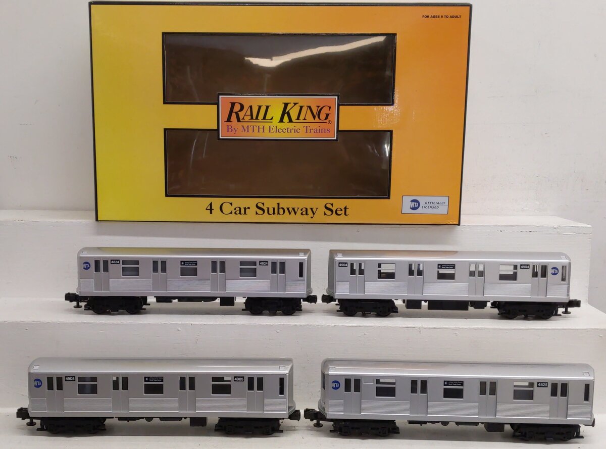 MTH 30-2162-1 O MTA R-42 Silver Subway Set with Proto w/PS1 (Set of 4) EX/Box
