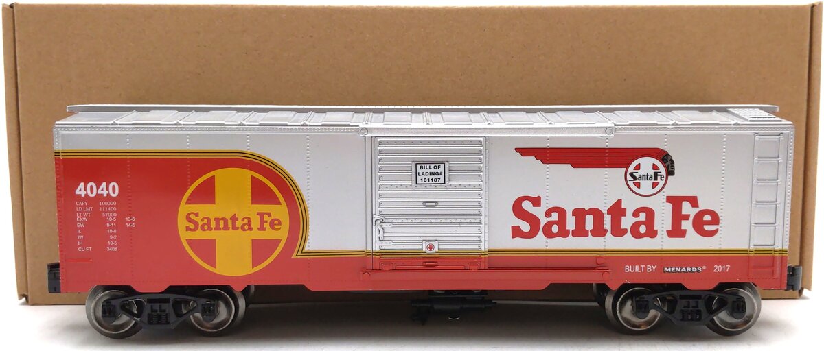 Menards 279-3830 O Gauge Santa Fe Boxcar #4040 EX/Box
