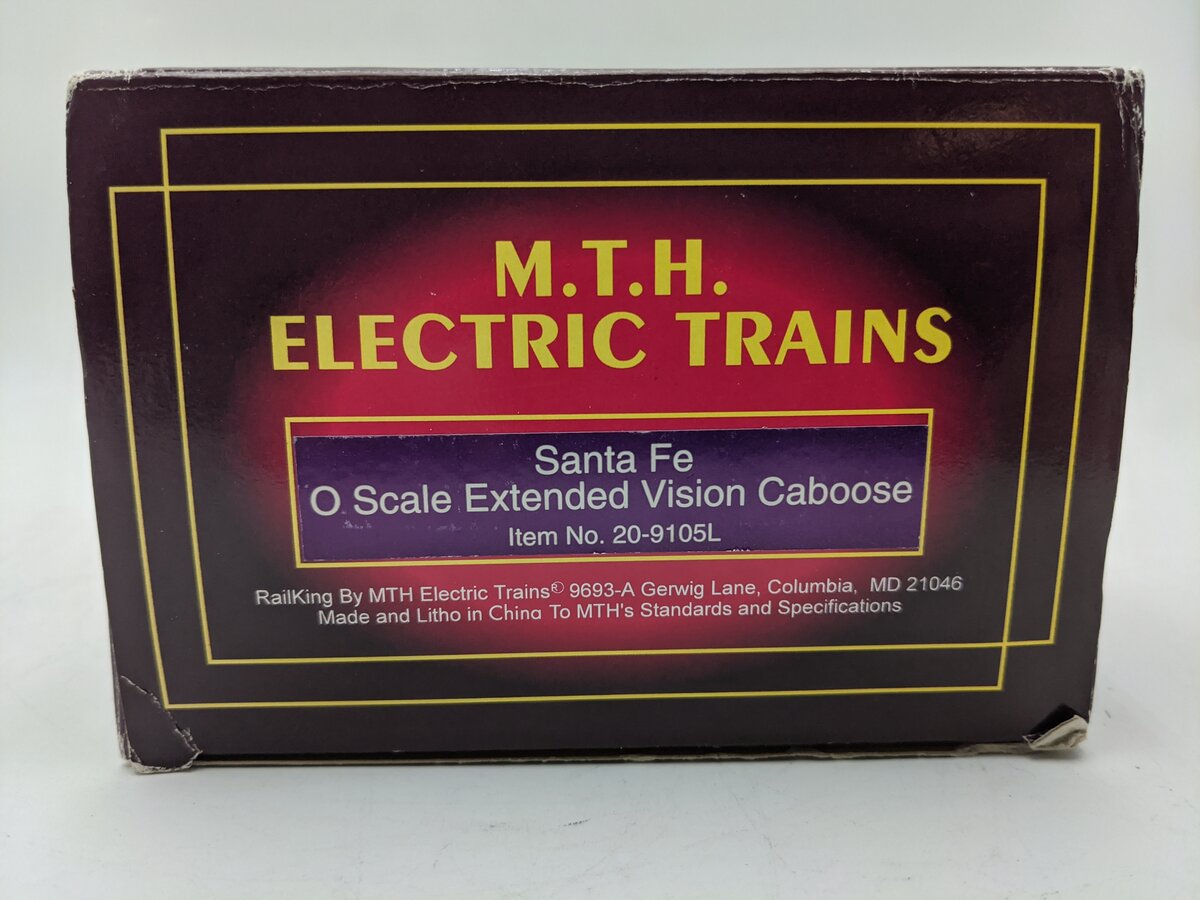 MTH 20-9105 O Gauge Santa Fe Extended Vision Caboose #999793 EX/Box