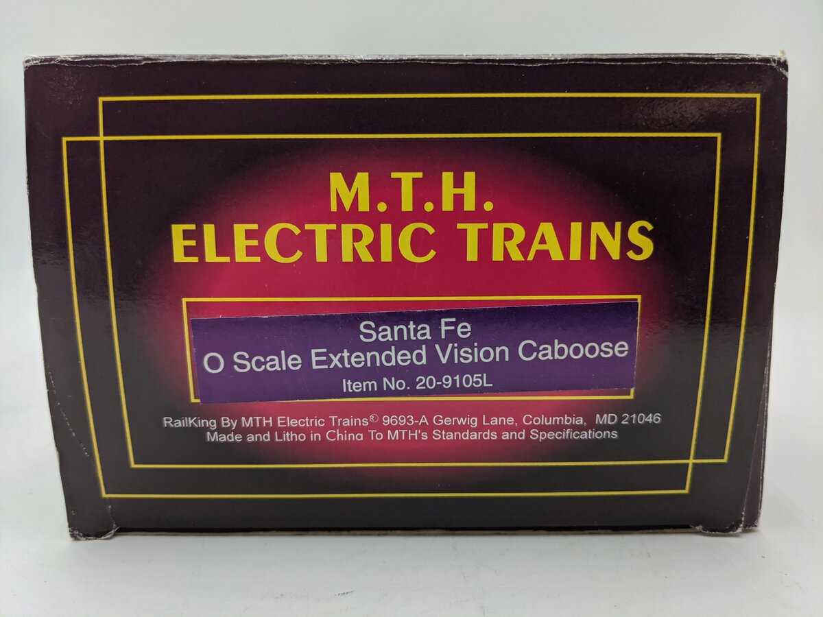 MTH 20-9105 O Gauge Santa Fe Extended Vision Caboose #999793 EX/Box