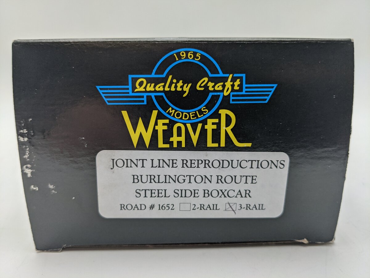 Weaver 1652 Weaver O Burlington Route Steel Side Box Car (3 Rail)-Custom Painted/Box