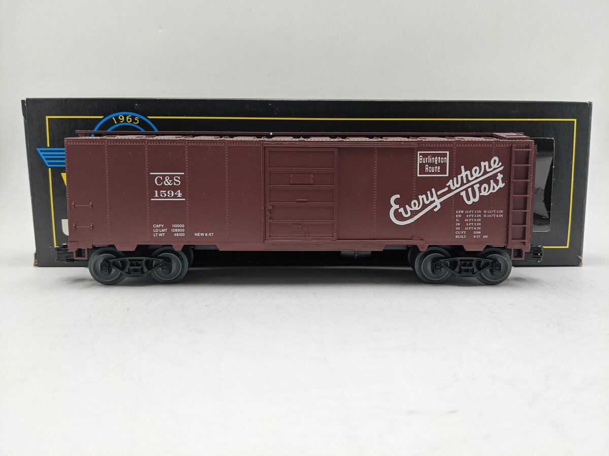 Weaver 1594 O C&S Burlington Route Steel Side Boxcar #1594 LN/Box