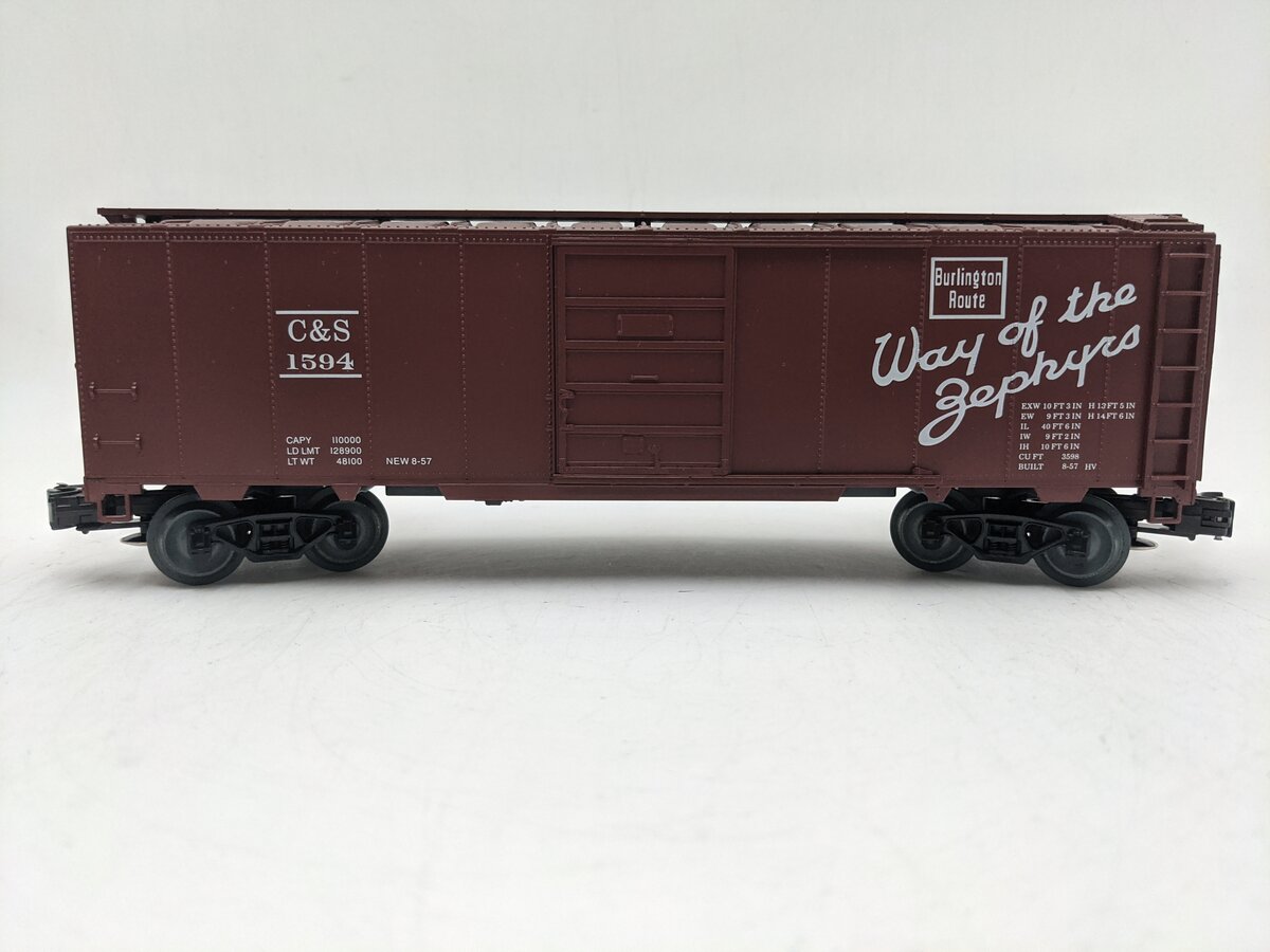 Weaver 1594 O C&S Burlington Route Steel Side Boxcar #1594 LN/Box