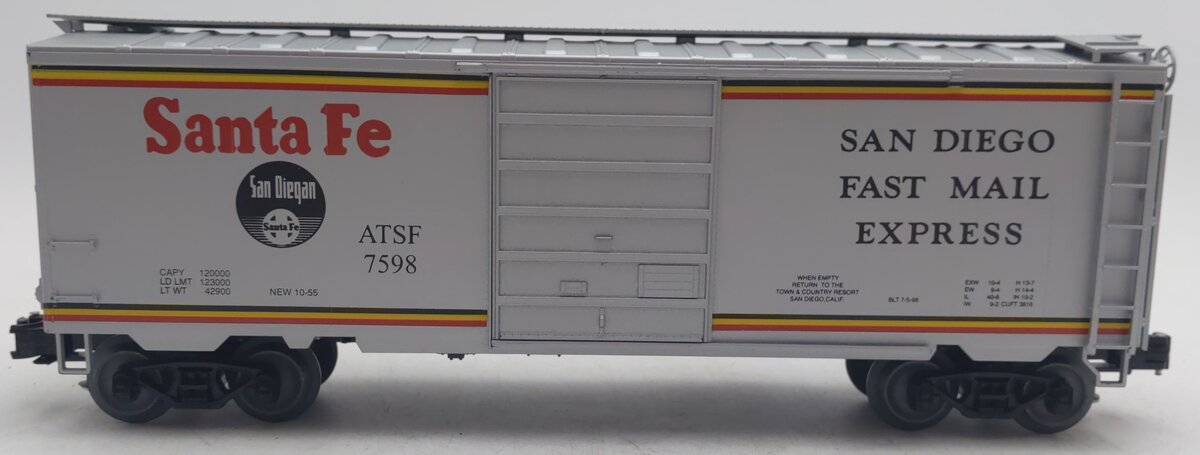 Weaver 7598 O Gauge ATSF San Diego PS-1 40' Boxcar #7598 (3Rail) EX