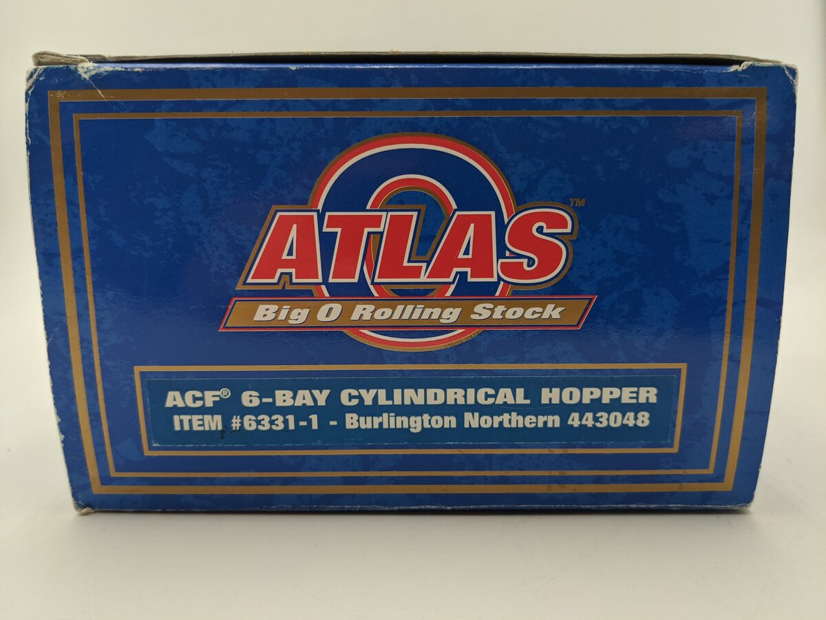 Atlas 6331-1 O Burlington Northern ACF 6-Bay Cylindrical Hopper #443048 (3Rail) EX/Box