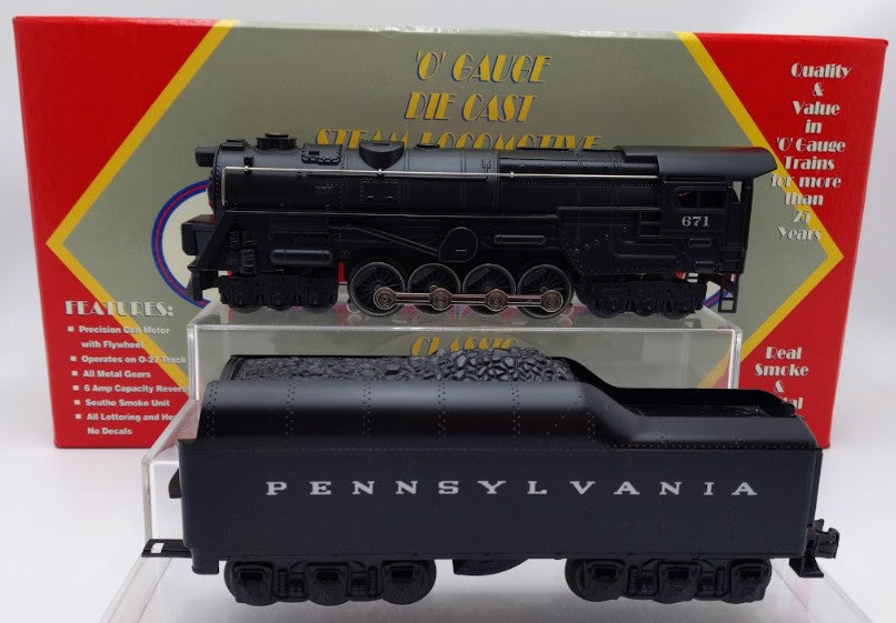 Williams S2-100 O Gauge Pennsylvania 6-8-6 Steam Turbine & Tender #671 LN/Box