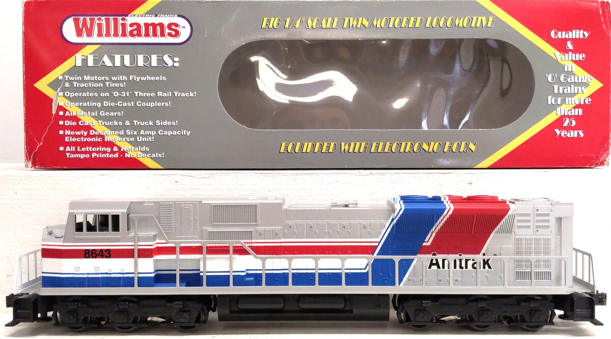 Williams 21808 Amtrak SD90 Powered Diesel Locomotive #8643 EX/Box