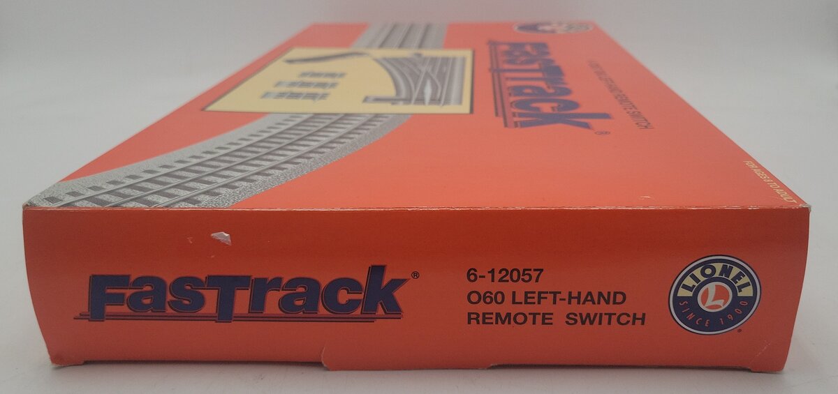 Lionel 6-12057 O O60 FasTrack Left Hand Remote Switch Turnout VG/Box