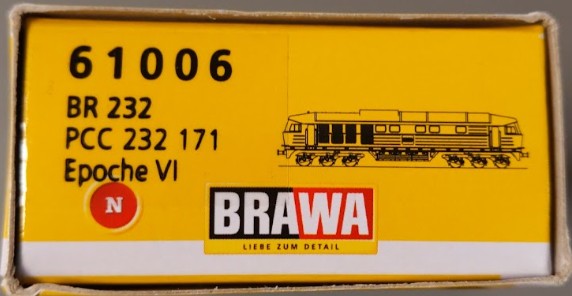Brawa 61006 N Scale British Rail PCC Rokita 232 Diesel Locomotive #232-171 LN/Box