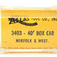 Atlas 3403 N Scale Norfolk & Western 40' Boxcar #205248 LN/Box