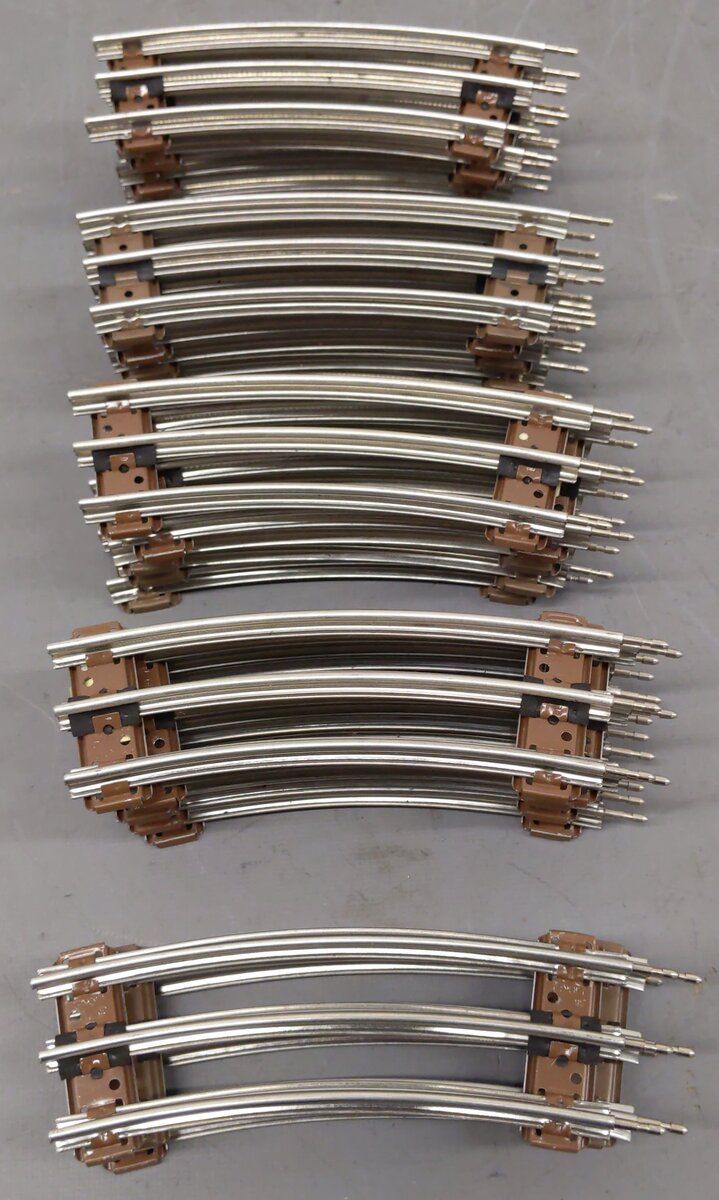 Lionel 6-65014 O-27 Tubular Half-Curved Track Sections (18) EX