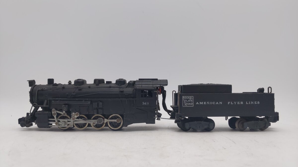 American Flyer 343 Vintage S Gauge Nickel Plate Road 0-8-0 Steam Switcher VG