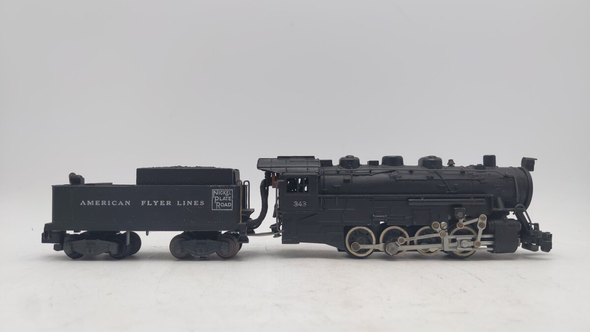 American Flyer 343 Vintage S Gauge Nickel Plate Road 0-8-0 Steam Switcher VG