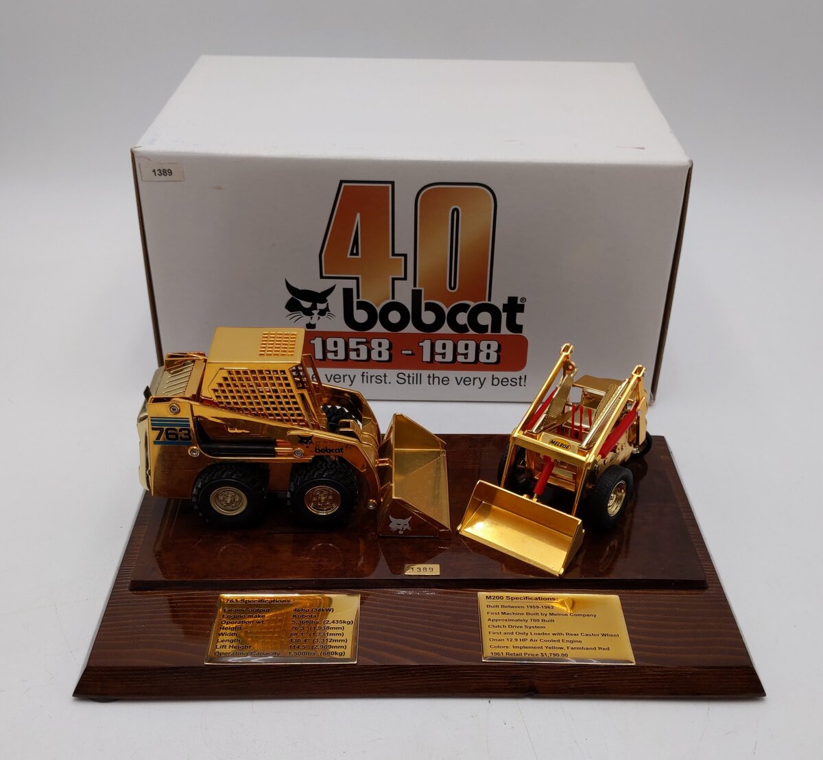 Bobcat M200 and 763 40th Anniversary 24 Carat Gold-plated Set LN/Box