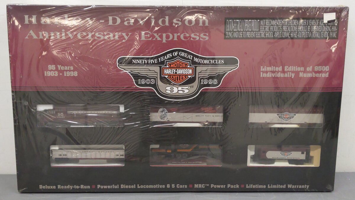 Harley Davidson 99299 HO Scale Limited Edition 95th Anniversary Diesel Train Set MT/Box