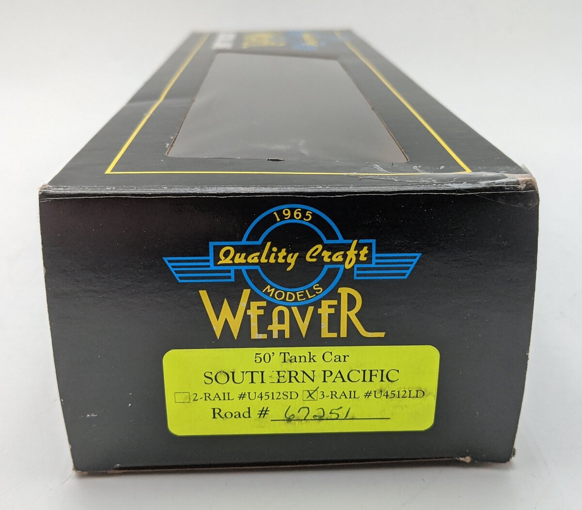 Weaver U4512LD O Scale Southern Pacific 50' Tank Car #67251 LN/Box